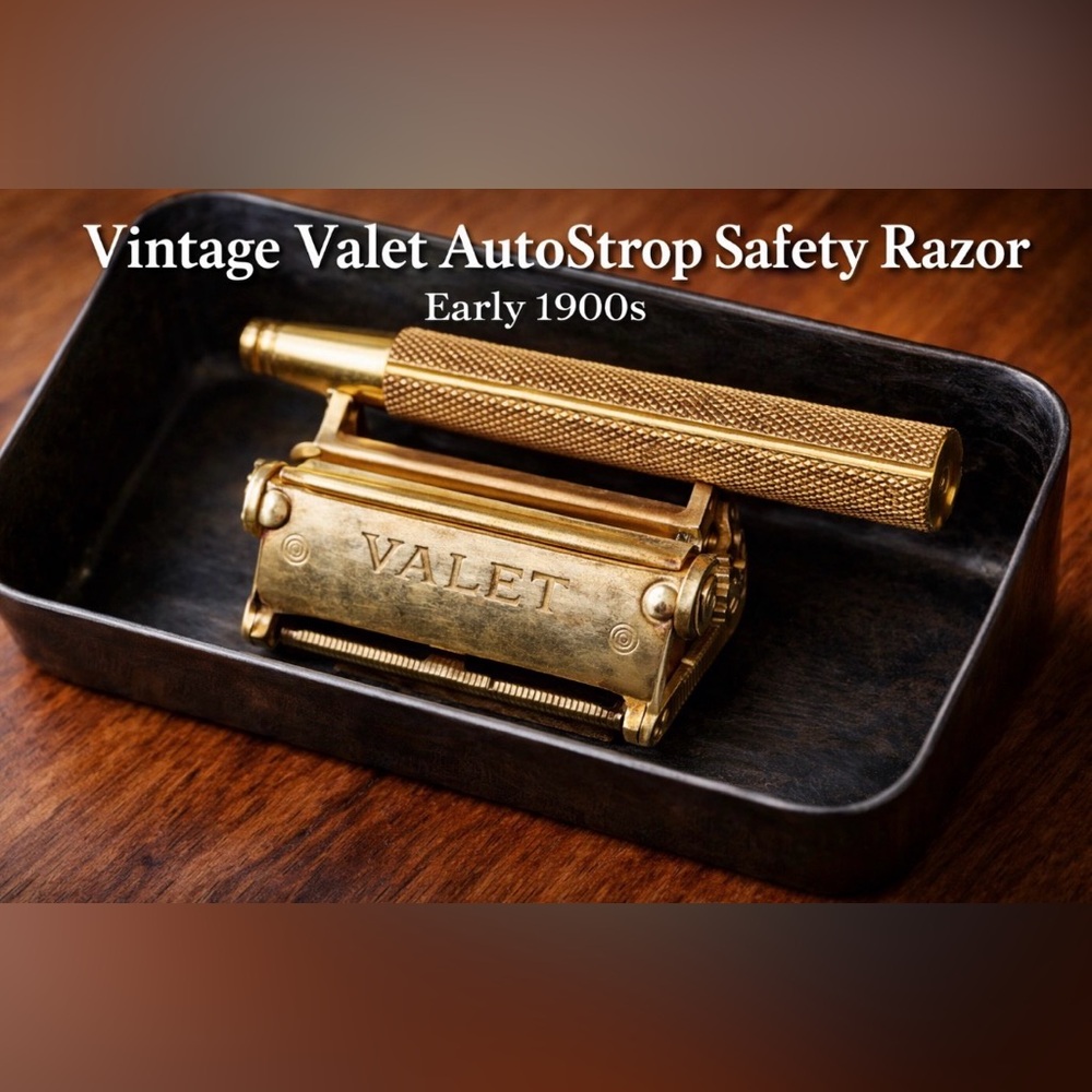 ✨ Vintage Rare Valet AutoStrop Safety Razor – Brass – Early 1900s ✨